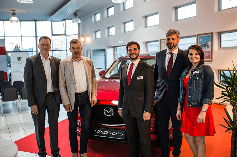 Alexander Klacska (Bundesspartenobmann Transport und Verkehr in der WKÖ), Georg Willi (Abg.z. NR und Sprecher für Verkehr & Tourismus von den Grünen), Maximilian Lemberger (Rainer Gruppe), Bernhard Wiesinger (Leiter Konsumentenschutz, Mitgliederinteressen & Kommunikation im ÖAMTC) und Stephanie Ernst, (Rainer Gruppe)