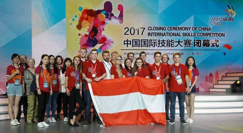 Die diesjährigen österreichischen Champions der China International Skills Competitions.